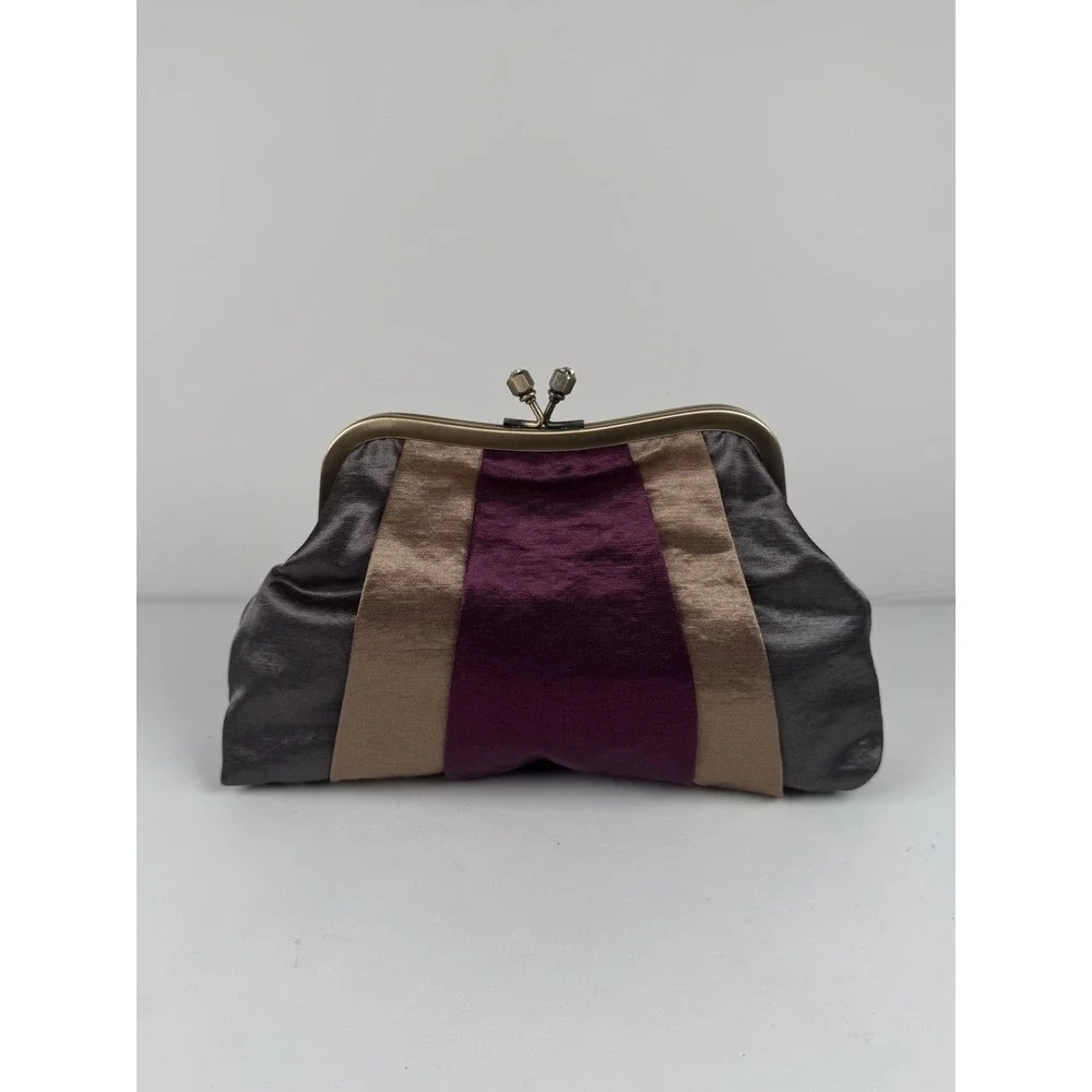 Bath & Body‎ Works Kisslock Evening Clutch Rhinestone Stripes Casual Formal